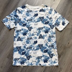 Star Wars T Shirt Blue White Tie Dye Large Youth Boys